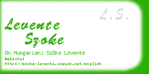 levente szoke business card