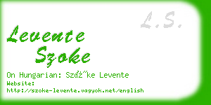 levente szoke business card